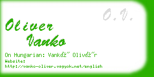 oliver vanko business card